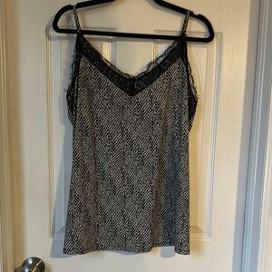 Grace & Lace Black and White Fitted Camisole Top